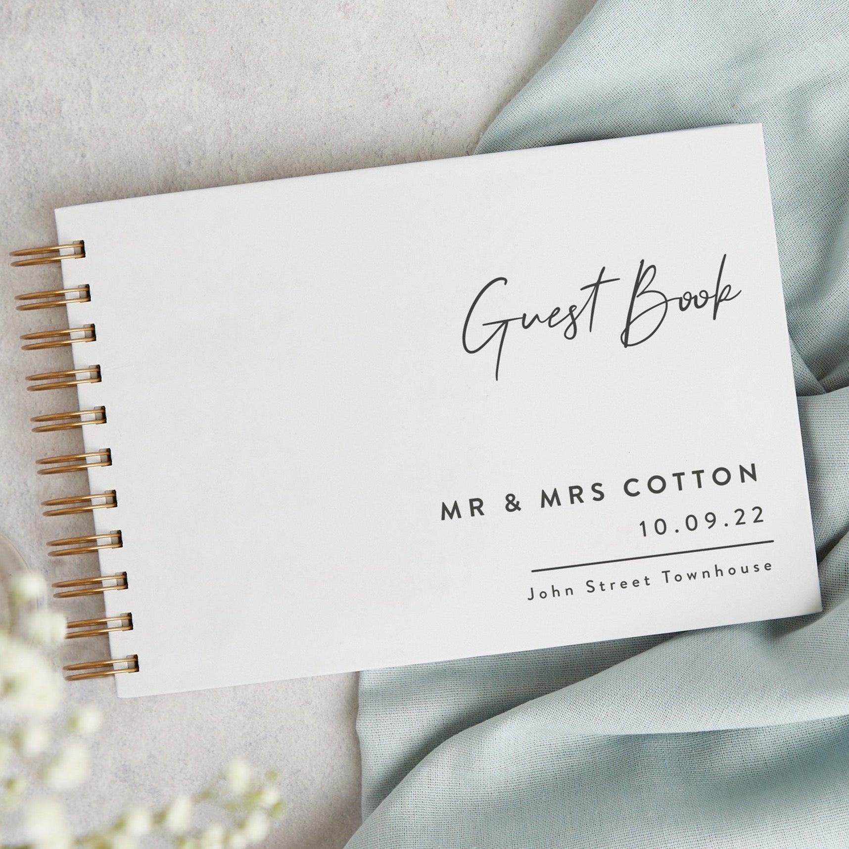 Personalised Wedding Guest Book - Minimal Script – Loom Weddings